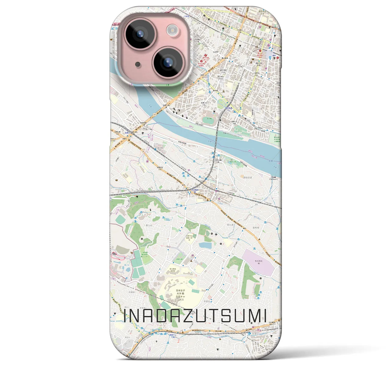 【稲田堤(神奈川県)】地図柄iPhoneケース(バックカバータイプ)