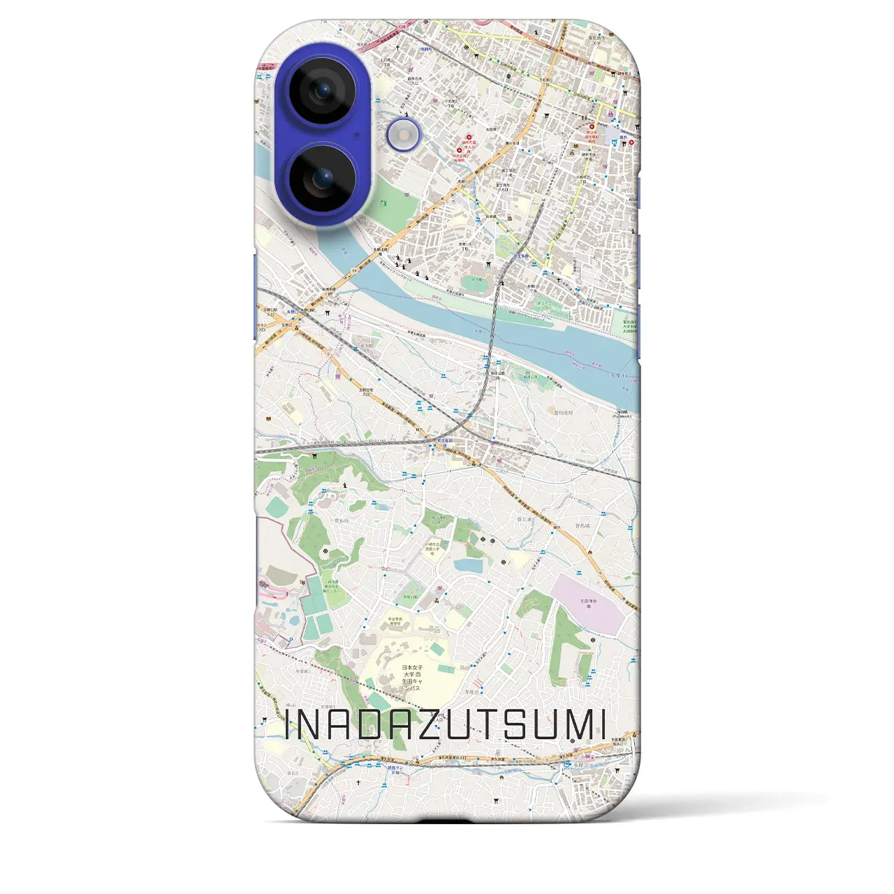 【稲田堤(神奈川県)】地図柄iPhoneケース(バックカバータイプ)ナチュラル・iPhone 16 Pro Max 用