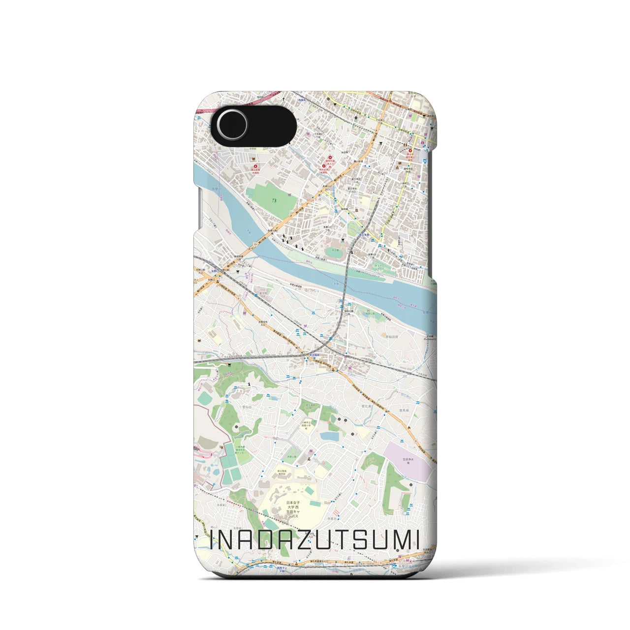 【稲田堤(神奈川県)】地図柄iPhoneケース(バックカバータイプ)