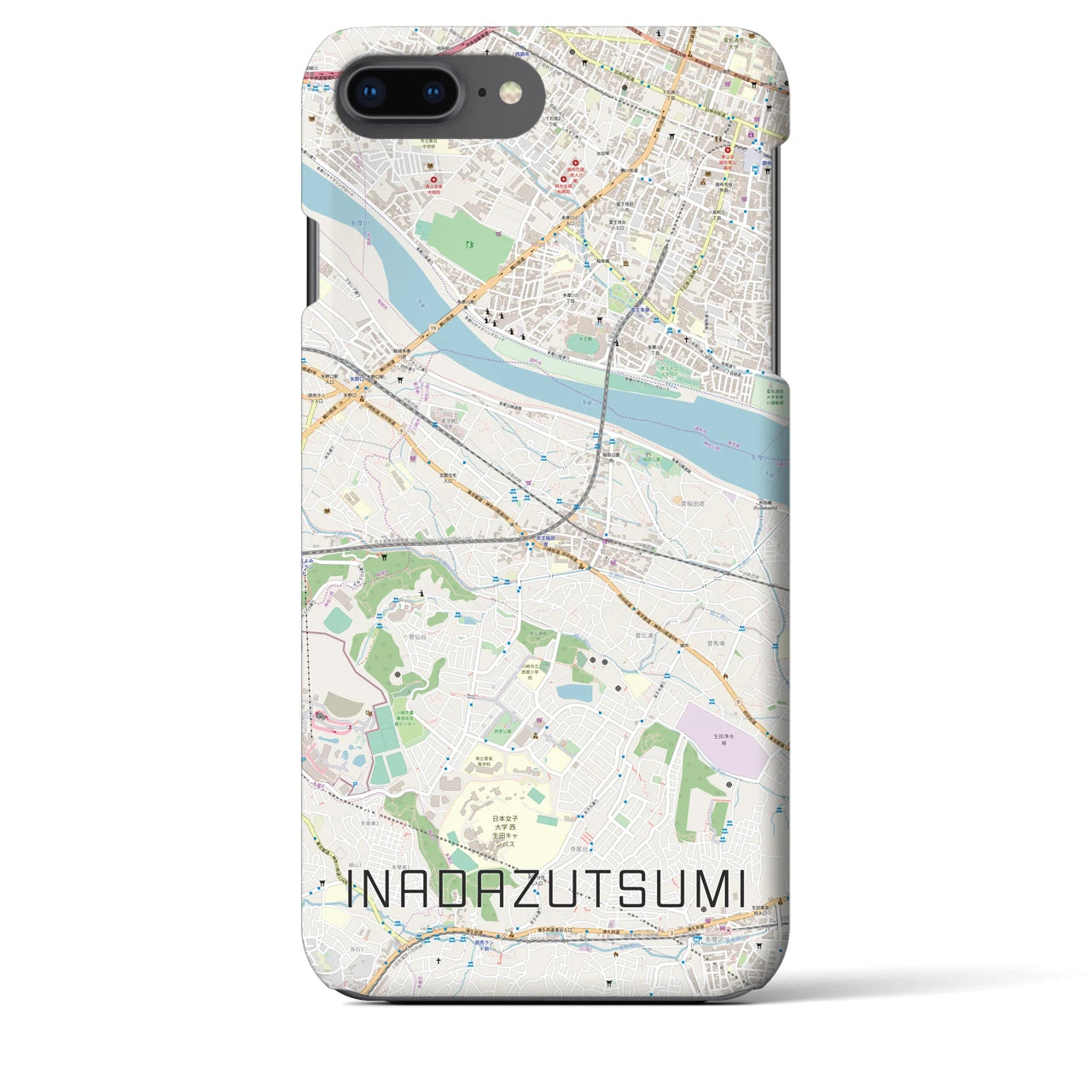 【稲田堤(神奈川県)】地図柄iPhoneケース(バックカバータイプ)