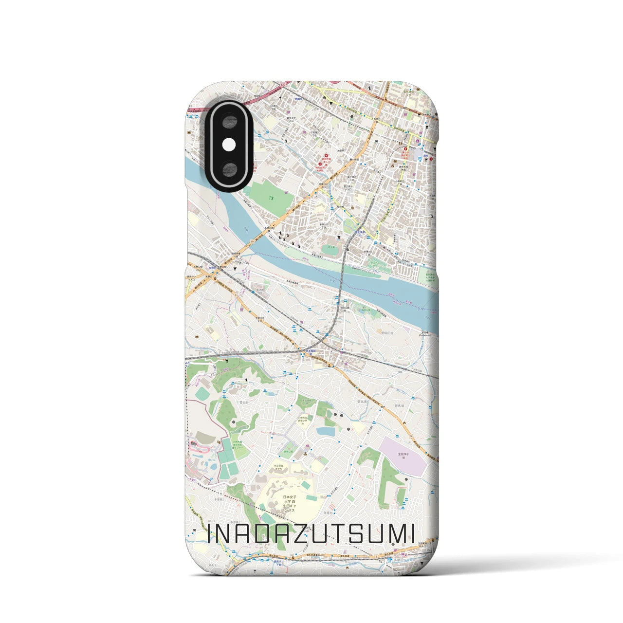 【稲田堤(神奈川県)】地図柄iPhoneケース(バックカバータイプ)