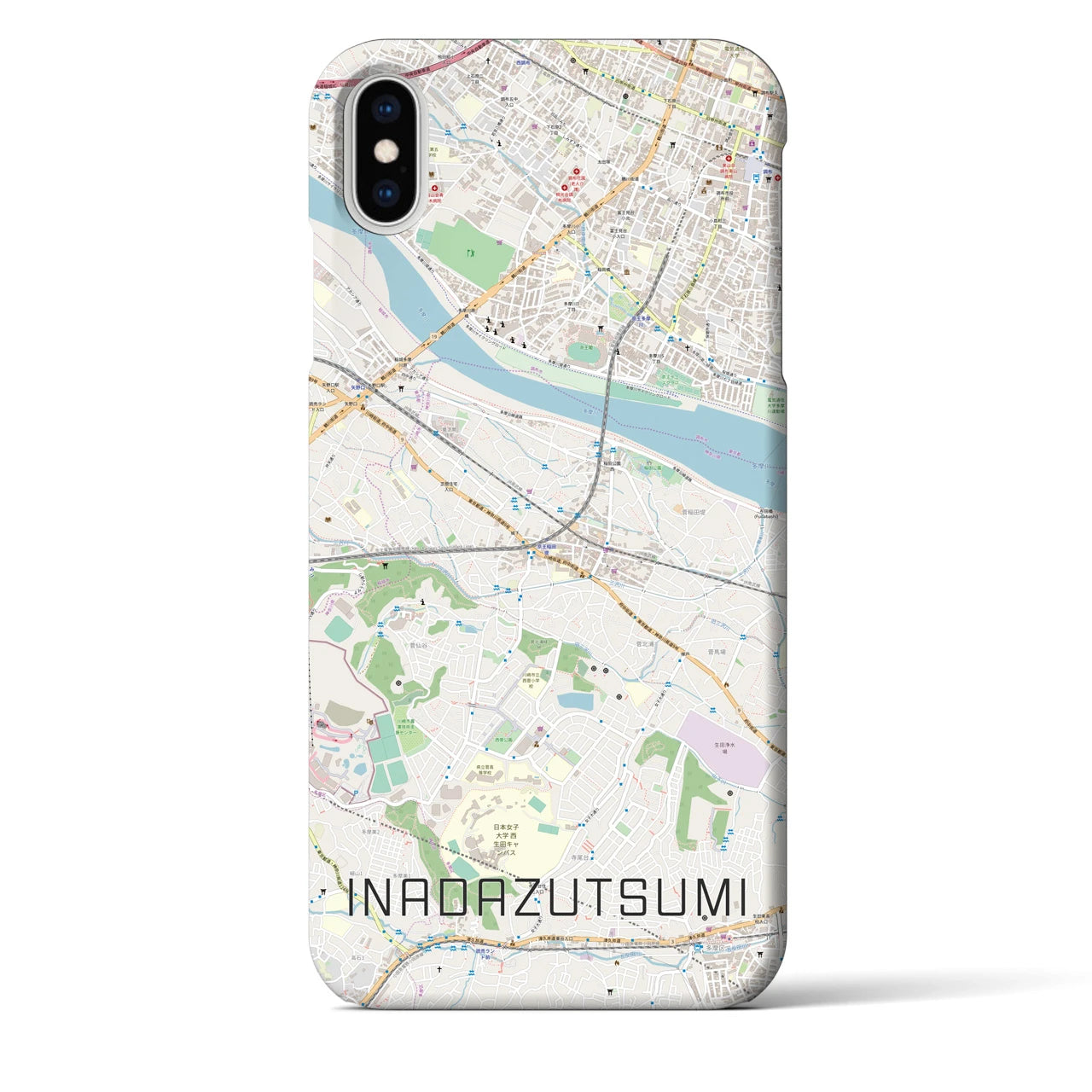 【稲田堤(神奈川県)】地図柄iPhoneケース(バックカバータイプ)