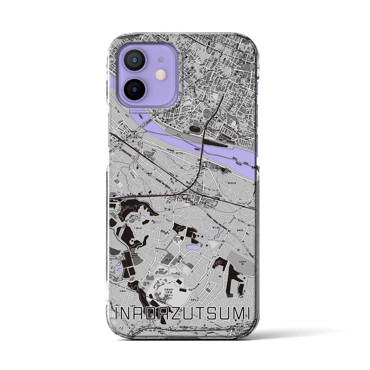 【稲田堤(神奈川県)】地図柄iPhoneケース(クリアタイプ)