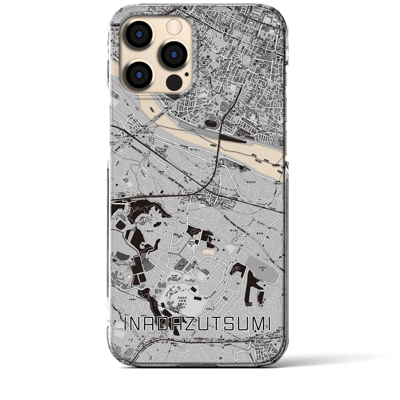 【稲田堤(神奈川県)】地図柄iPhoneケース(クリアタイプ)