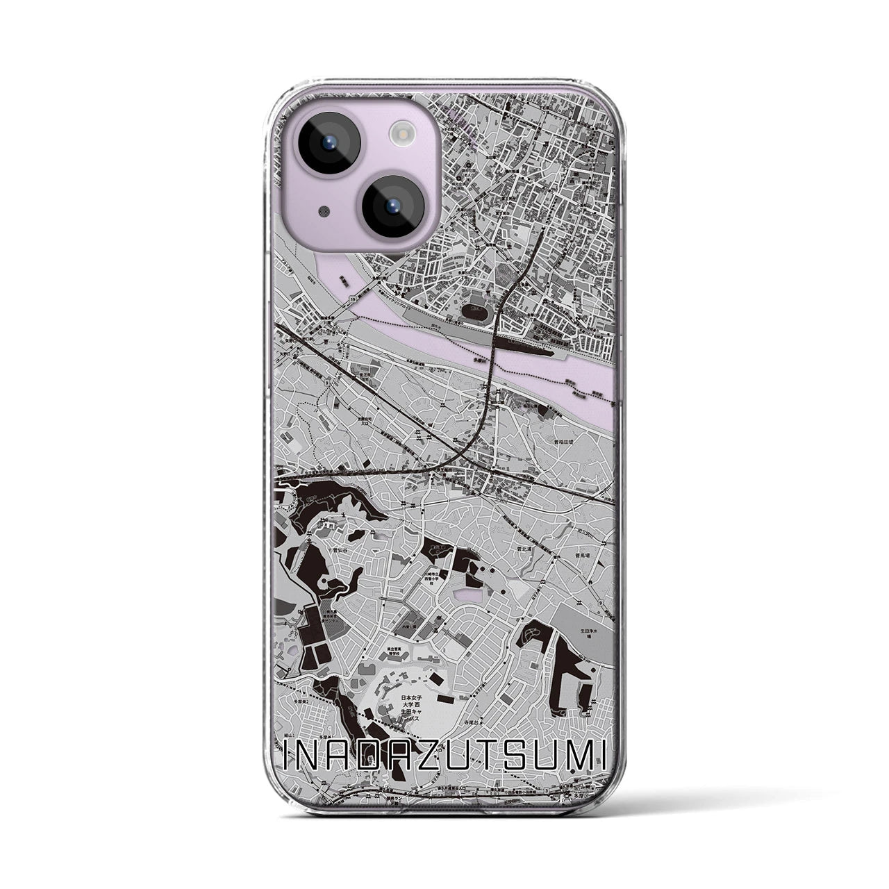 【稲田堤(神奈川県)】地図柄iPhoneケース(クリアタイプ)