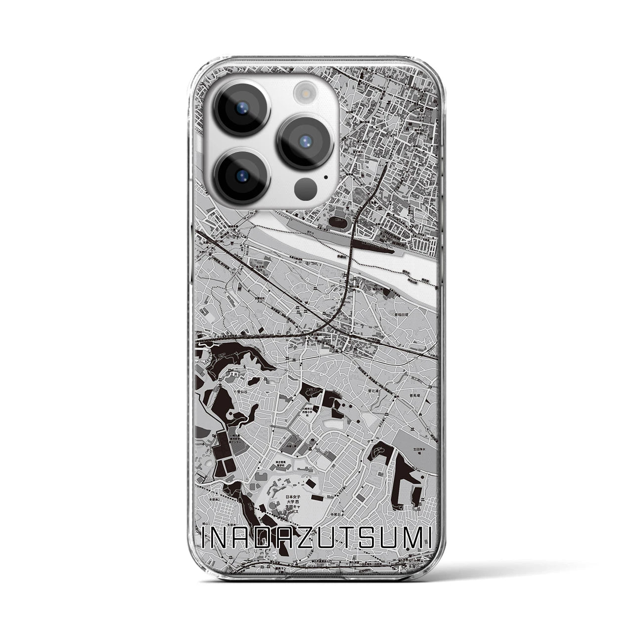 【稲田堤(神奈川県)】地図柄iPhoneケース(クリアタイプ)