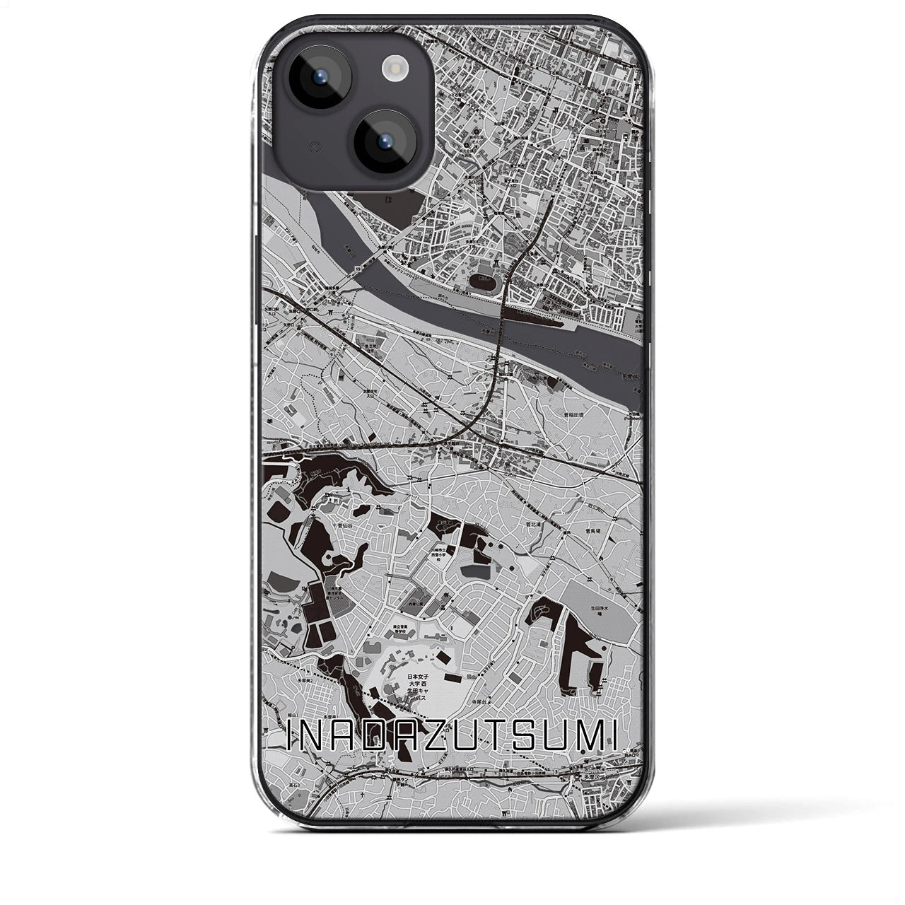 【稲田堤(神奈川県)】地図柄iPhoneケース(クリアタイプ)