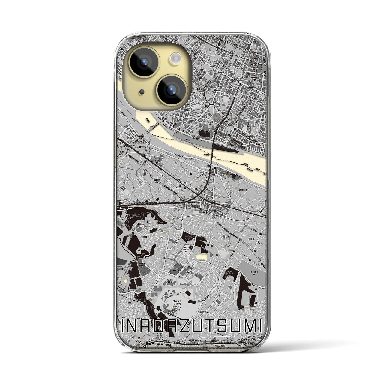 【稲田堤(神奈川県)】地図柄iPhoneケース(クリアタイプ)