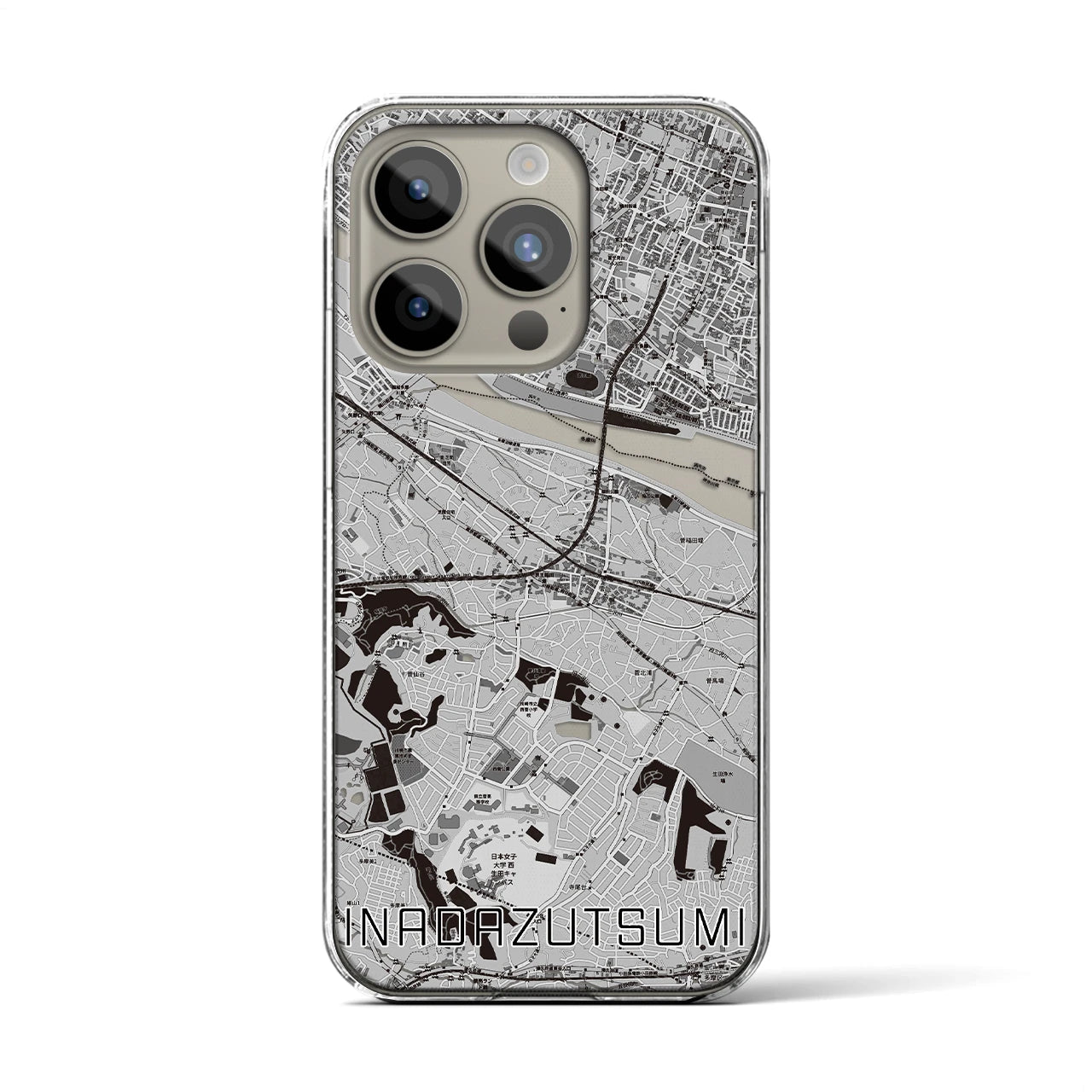 【稲田堤(神奈川県)】地図柄iPhoneケース(クリアタイプ)