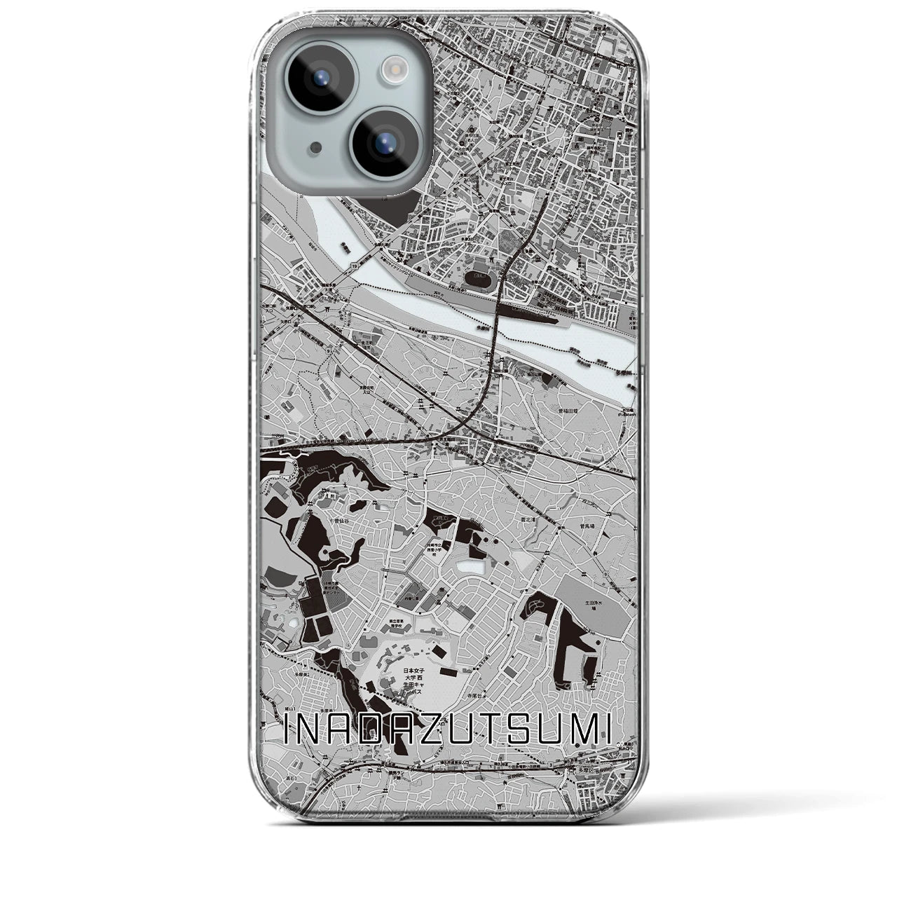 【稲田堤(神奈川県)】地図柄iPhoneケース(クリアタイプ)