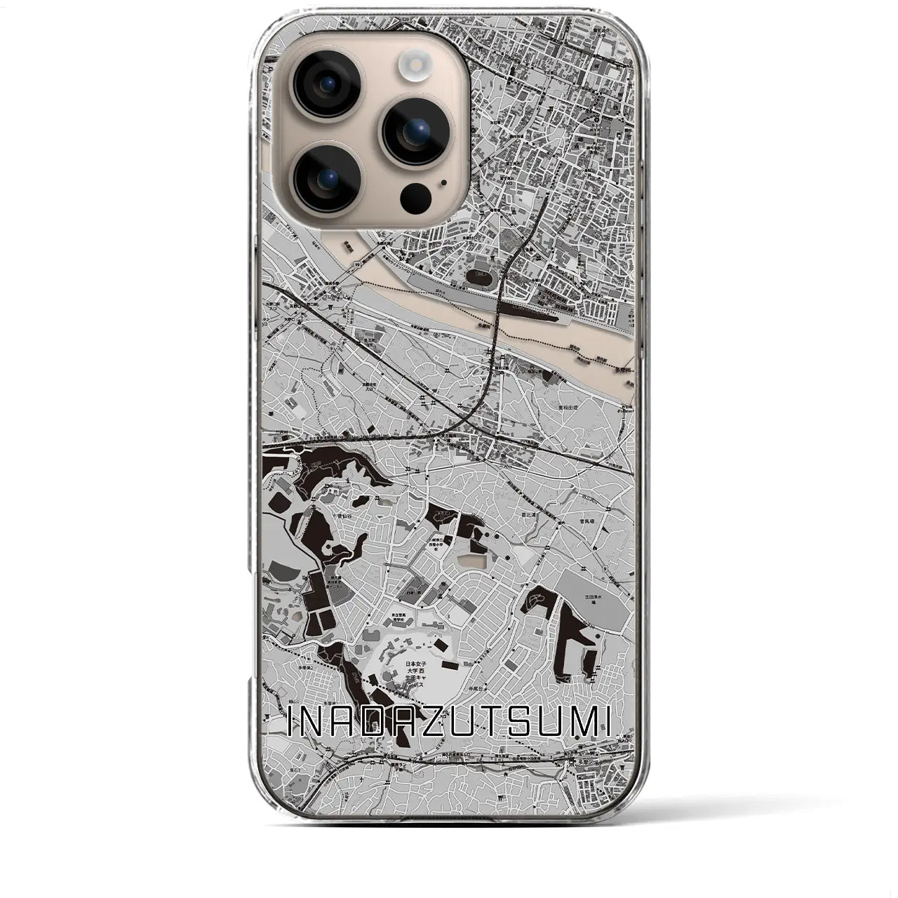 【稲田堤(神奈川県)】地図柄iPhoneケース(クリアタイプ)