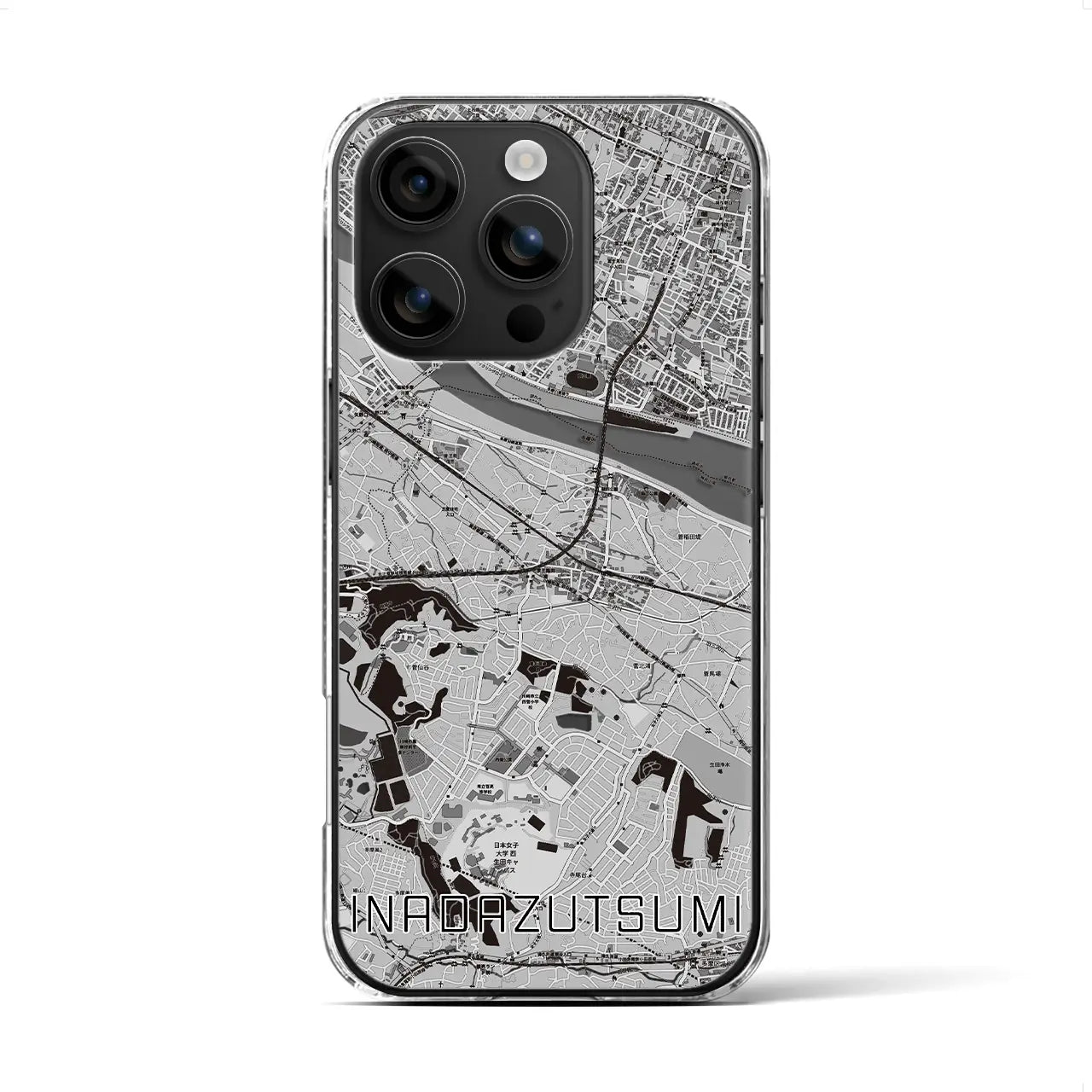 【稲田堤(神奈川県)】地図柄iPhoneケース(クリアタイプ)