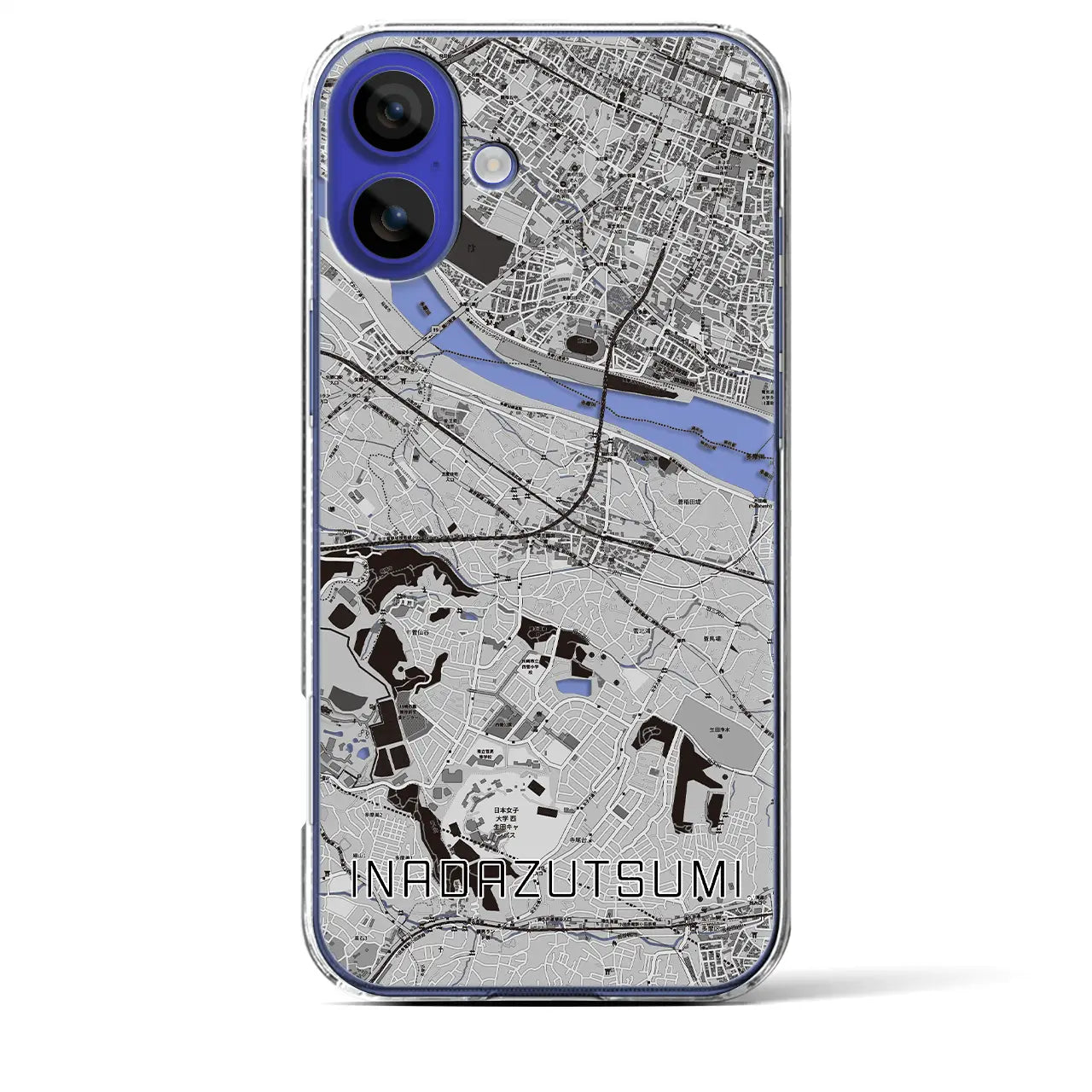 【稲田堤(神奈川県)】地図柄iPhoneケース(クリアタイプ)