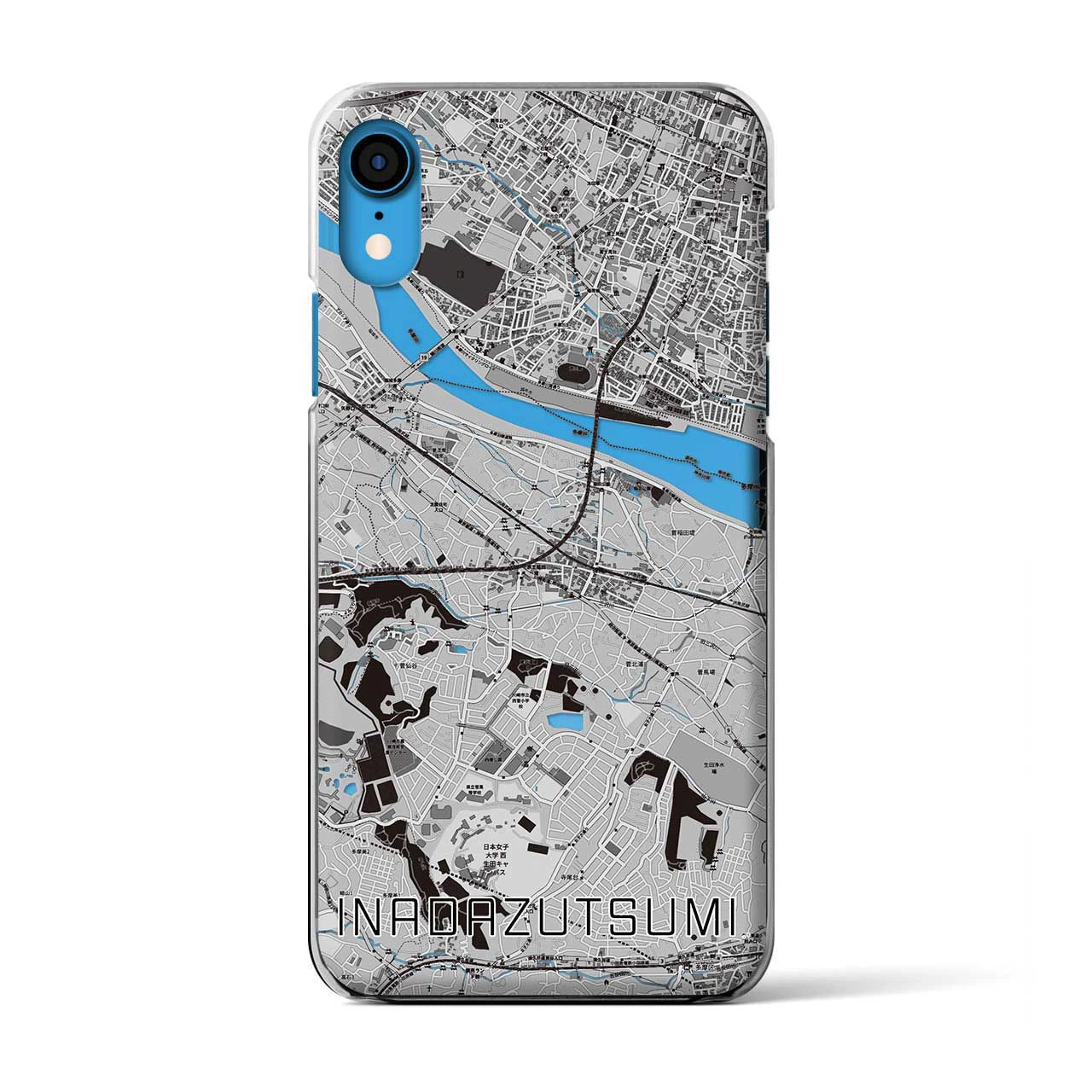 【稲田堤(神奈川県)】地図柄iPhoneケース(クリアタイプ)