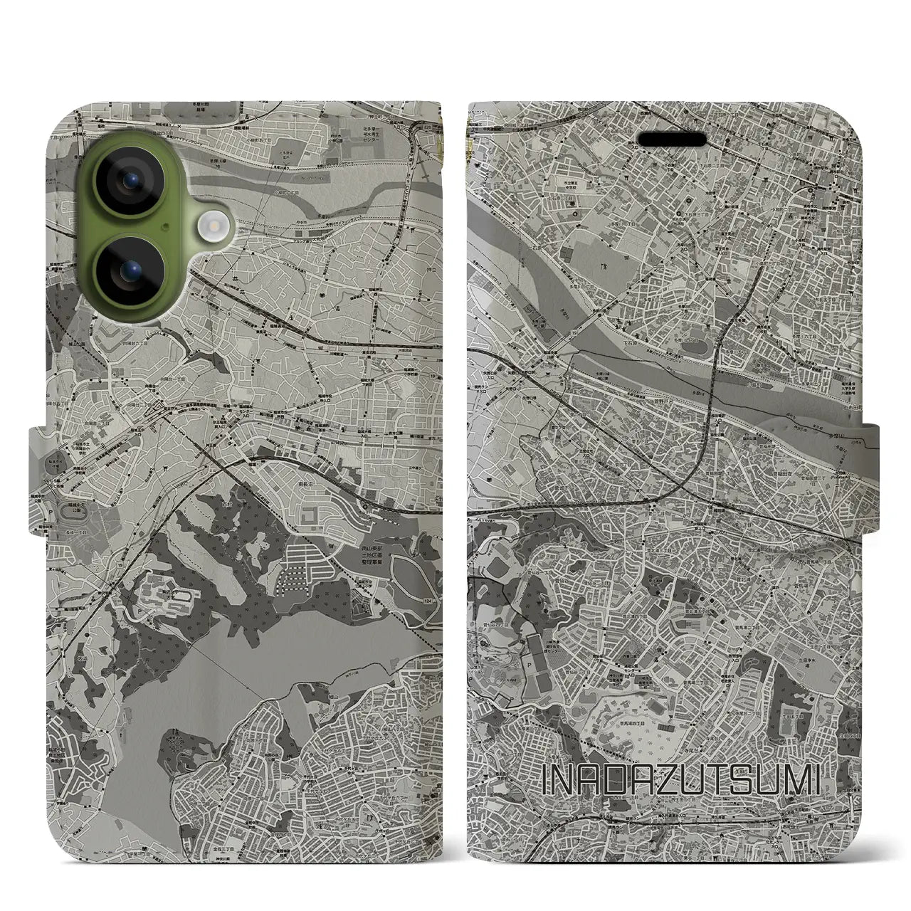 【稲田堤(神奈川県)】地図柄iPhoneケース(手帳タイプ)