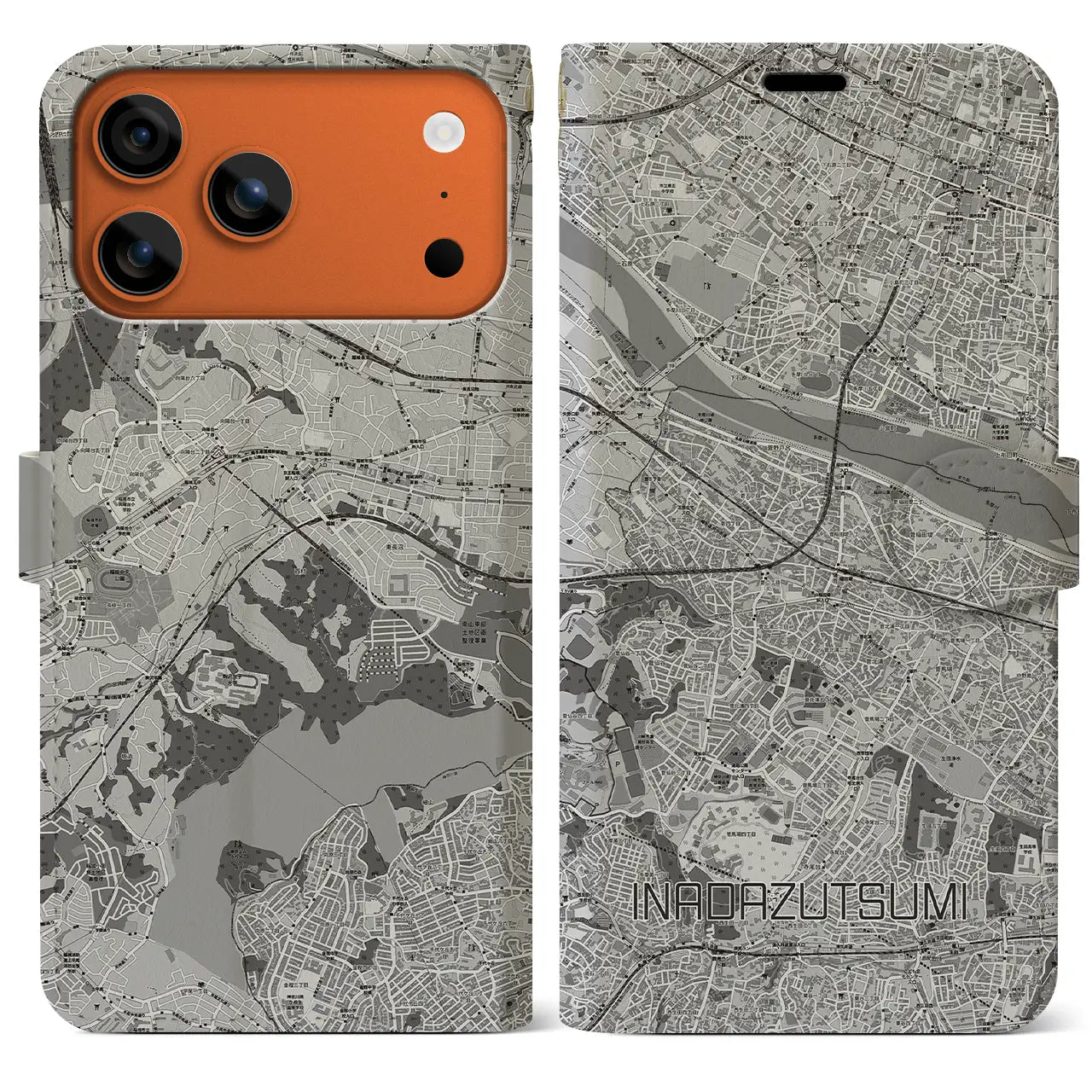 【稲田堤(神奈川県)】地図柄iPhoneケース(手帳タイプ)