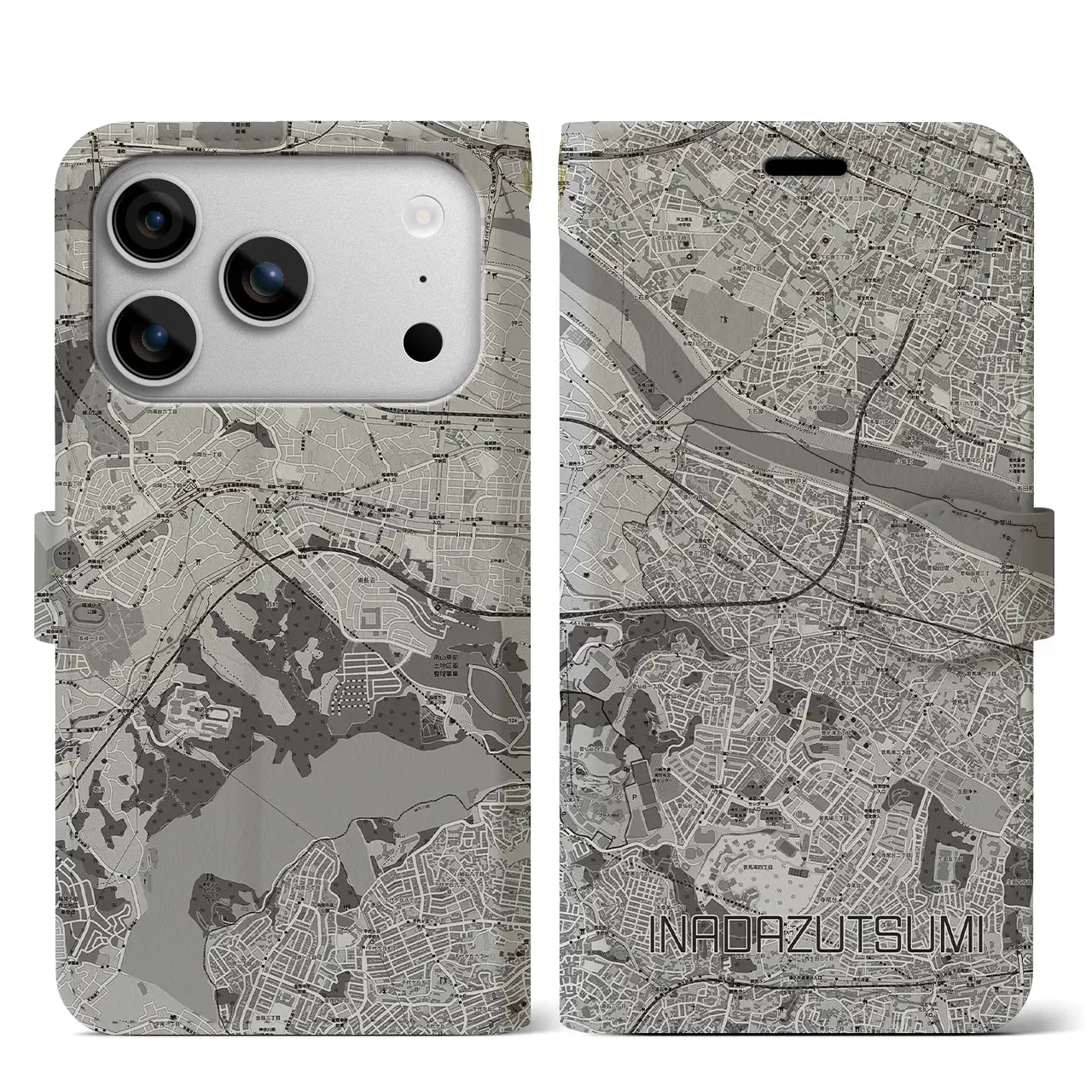 【稲田堤(神奈川県)】地図柄iPhoneケース(手帳タイプ)