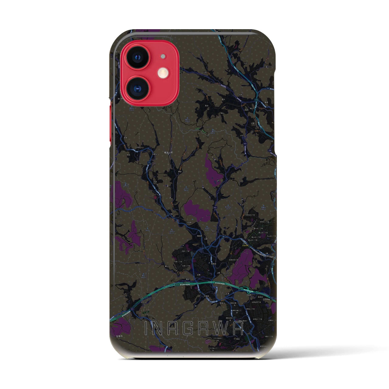 【猪名川(兵庫県)】地図柄iPhoneケース(バックカバータイプ)