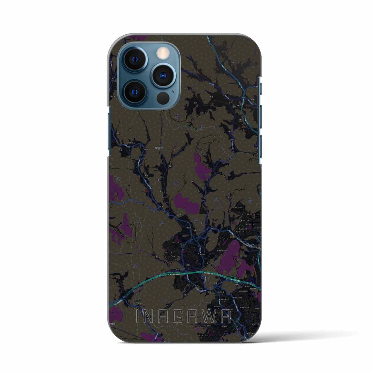 【猪名川(兵庫県)】地図柄iPhoneケース(バックカバータイプ)