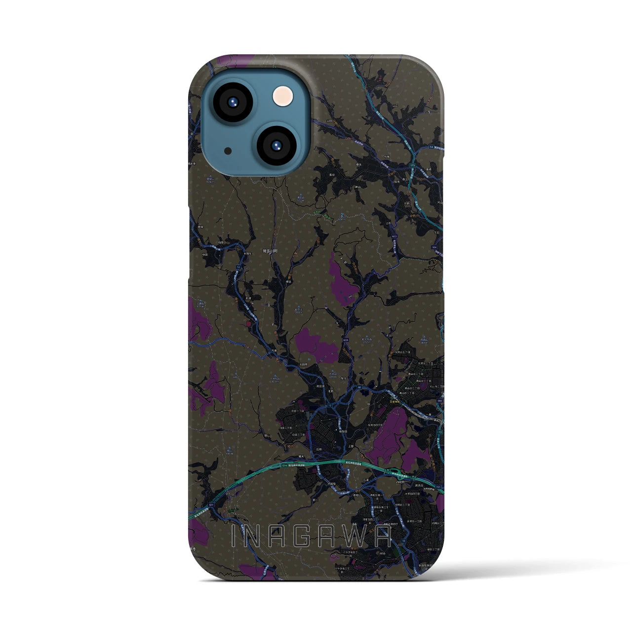 【猪名川(兵庫県)】地図柄iPhoneケース(バックカバータイプ)