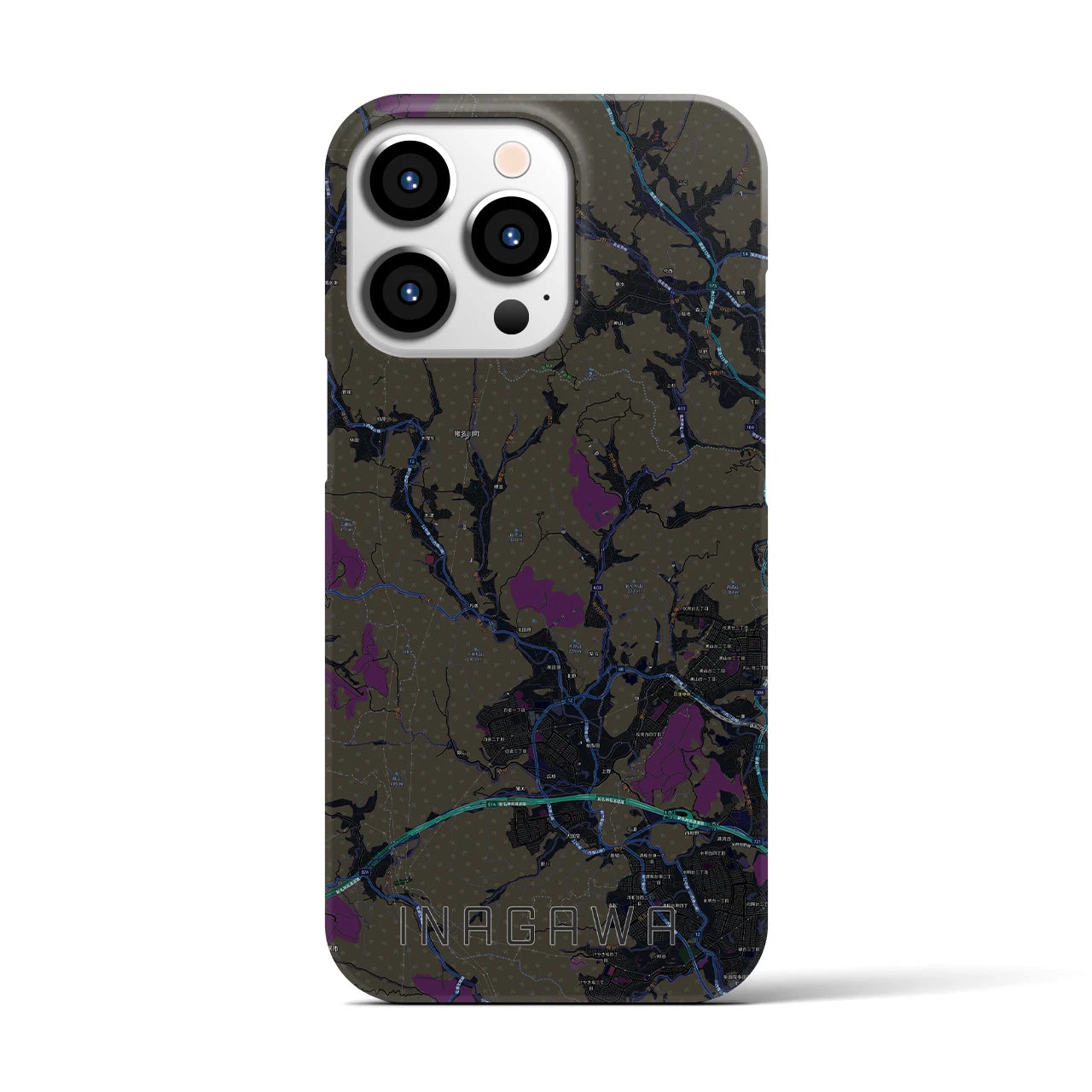 【猪名川(兵庫県)】地図柄iPhoneケース(バックカバータイプ)