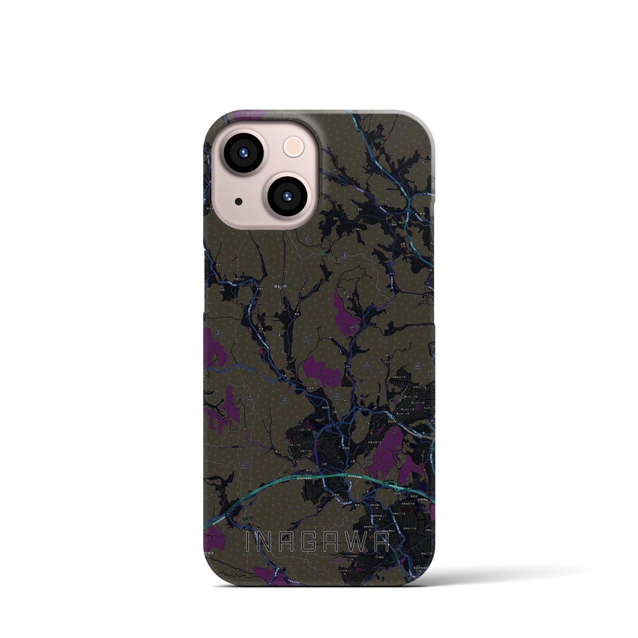 【猪名川(兵庫県)】地図柄iPhoneケース(バックカバータイプ)