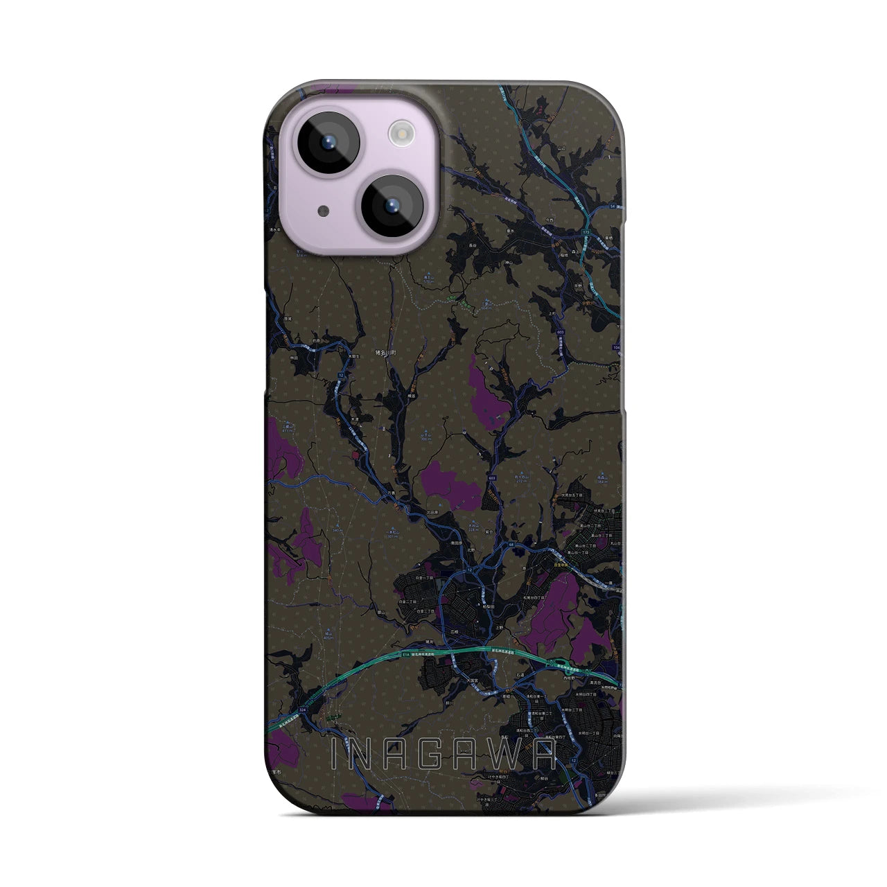 【猪名川(兵庫県)】地図柄iPhoneケース(バックカバータイプ)