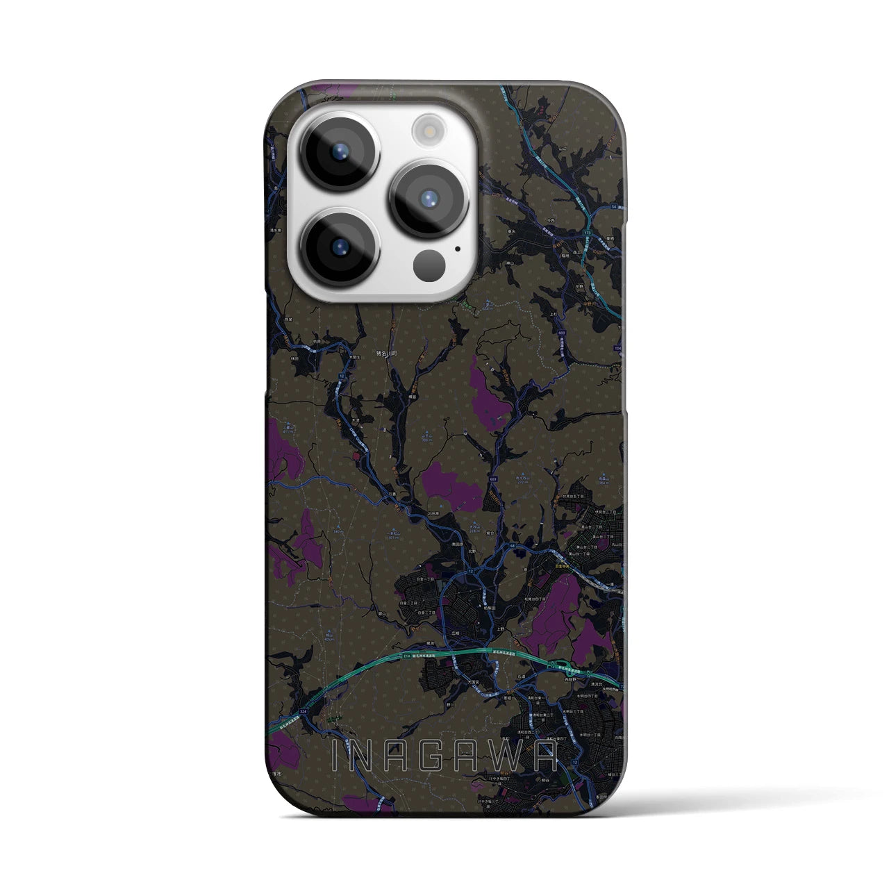 【猪名川(兵庫県)】地図柄iPhoneケース(バックカバータイプ)