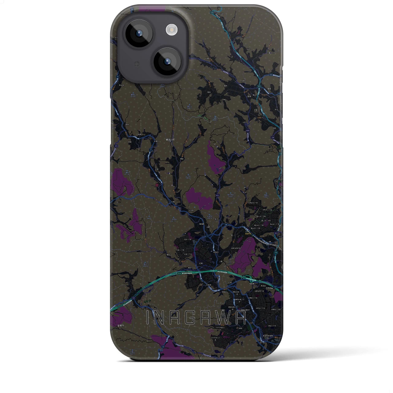 【猪名川(兵庫県)】地図柄iPhoneケース(バックカバータイプ)