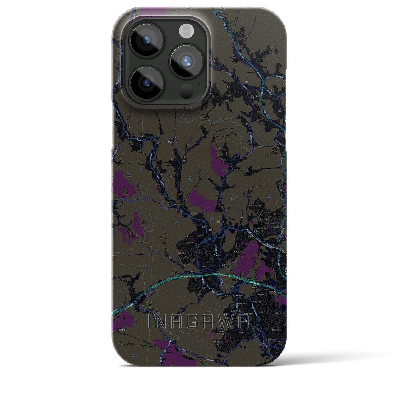 【猪名川(兵庫県)】地図柄iPhoneケース(バックカバータイプ)