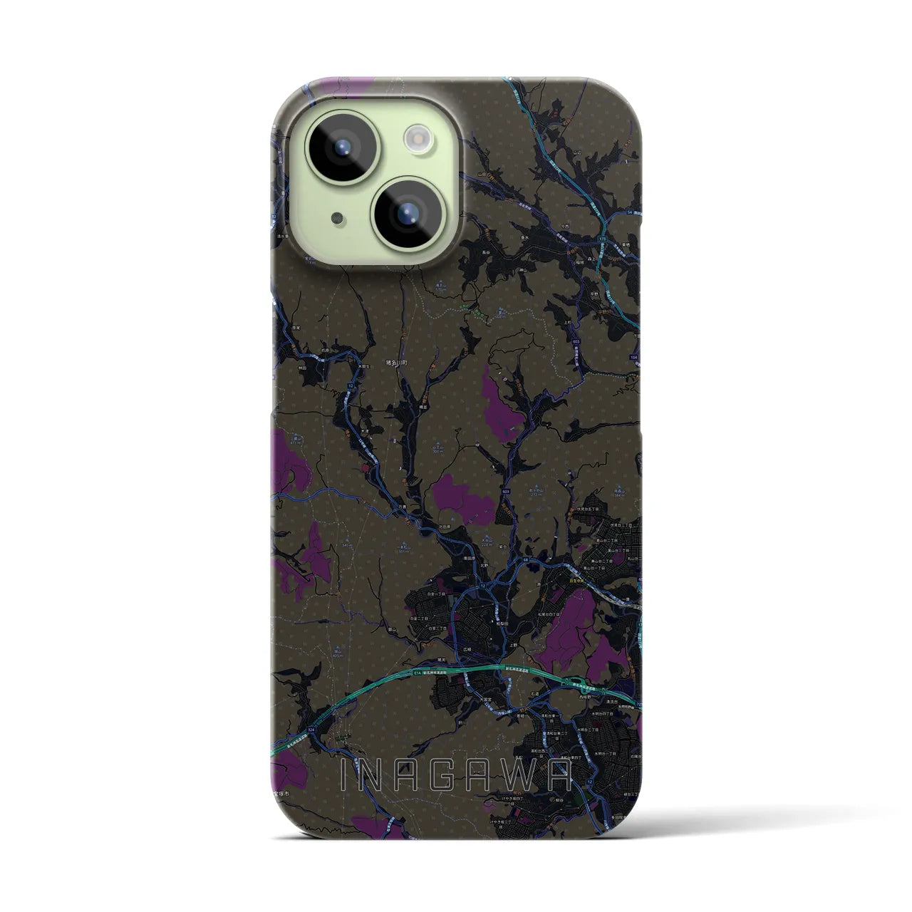 【猪名川(兵庫県)】地図柄iPhoneケース(バックカバータイプ)