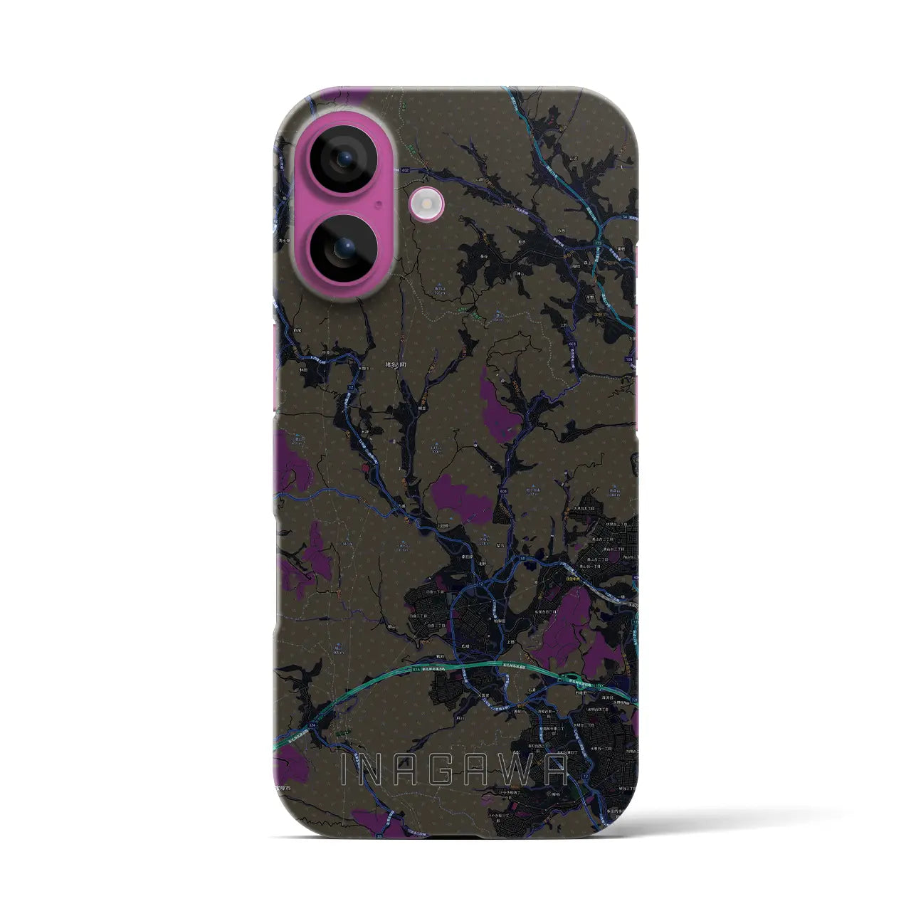 【猪名川(兵庫県)】地図柄iPhoneケース(バックカバータイプ)