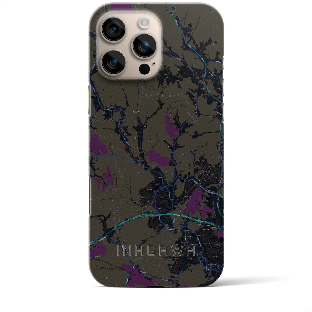 【猪名川(兵庫県)】地図柄iPhoneケース(バックカバータイプ)