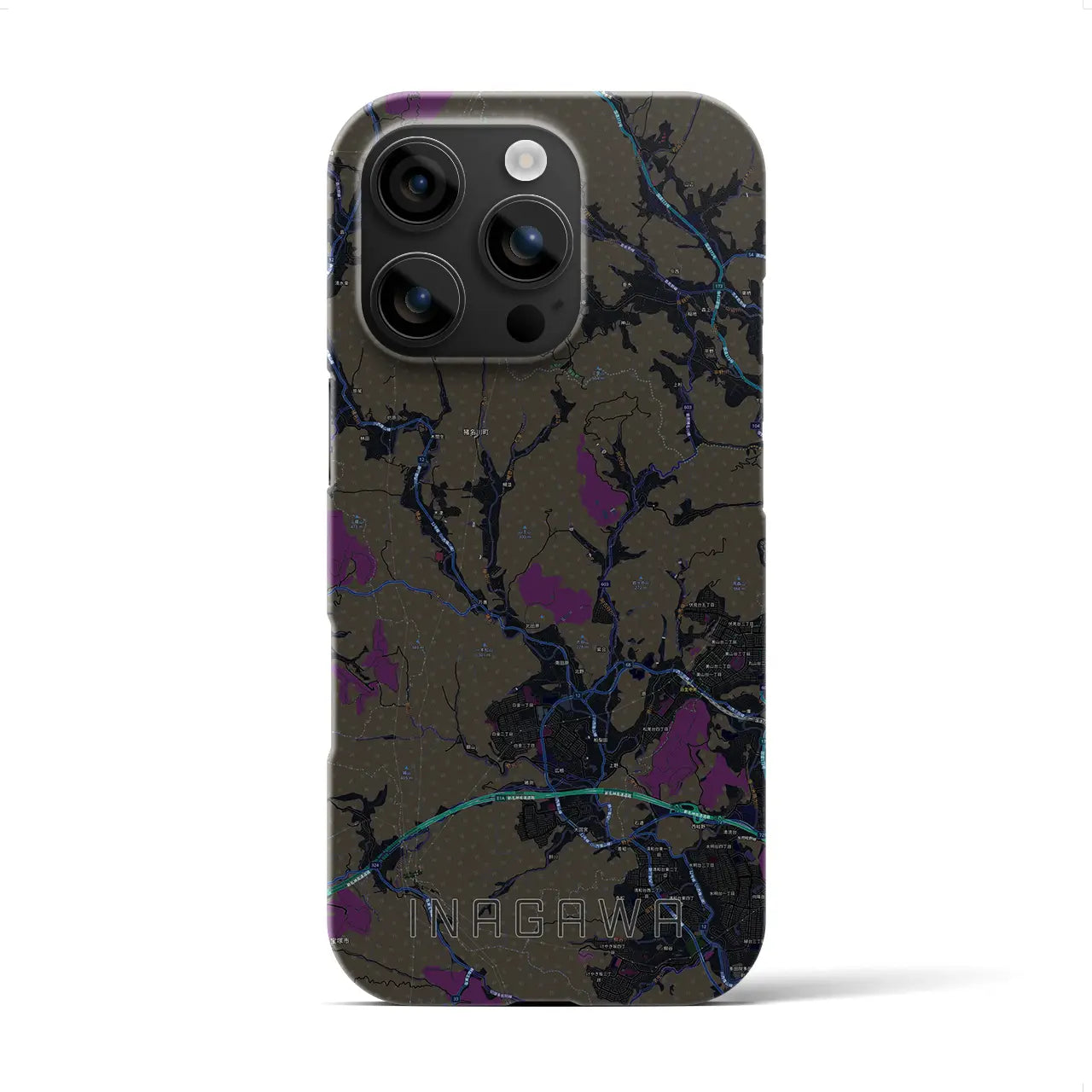 【猪名川(兵庫県)】地図柄iPhoneケース(バックカバータイプ)