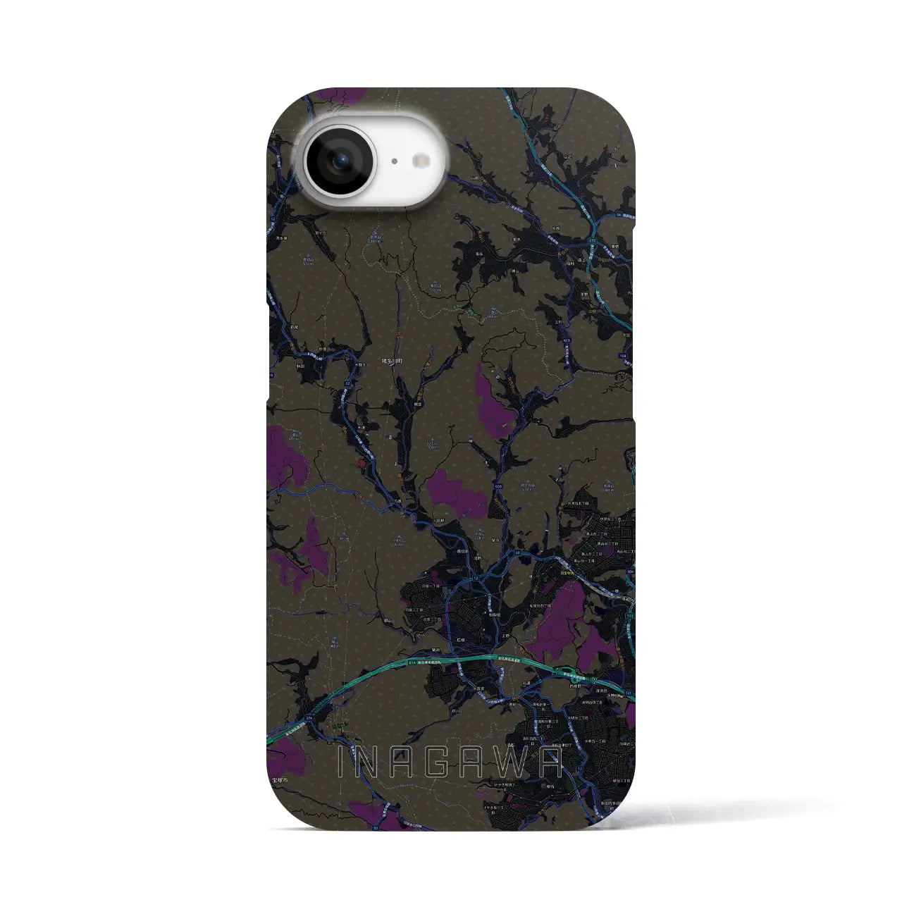 【猪名川(兵庫県)】地図柄iPhoneケース(バックカバータイプ)