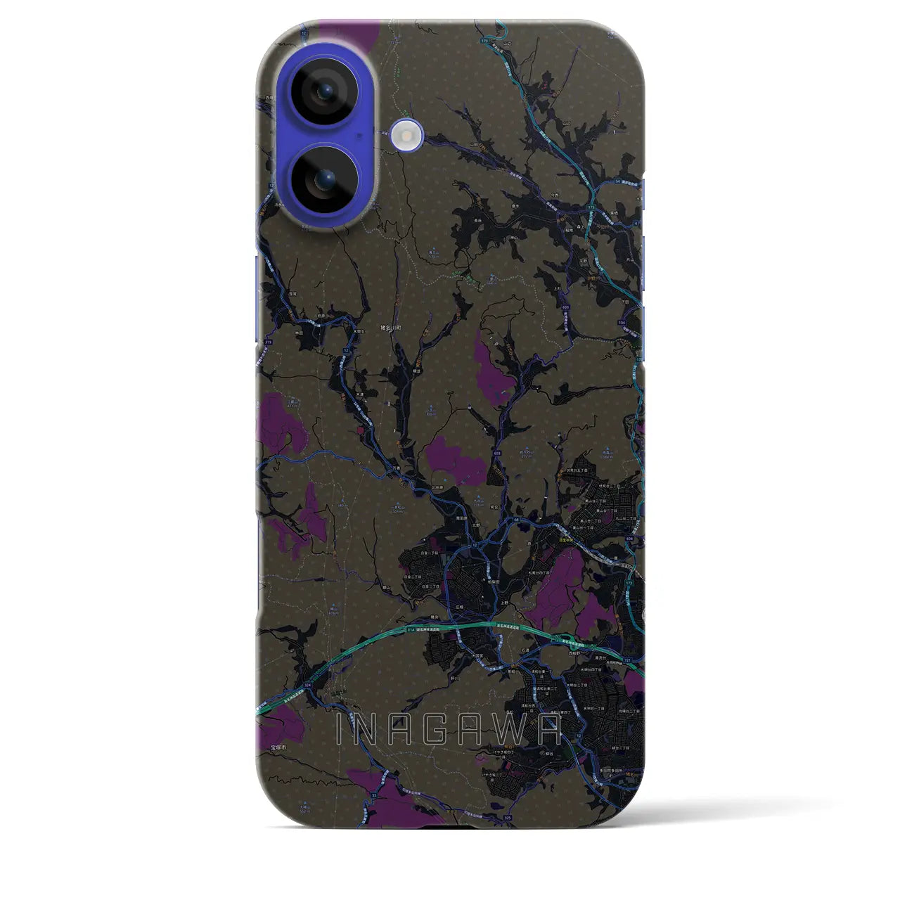 【猪名川(兵庫県)】地図柄iPhoneケース(バックカバータイプ)