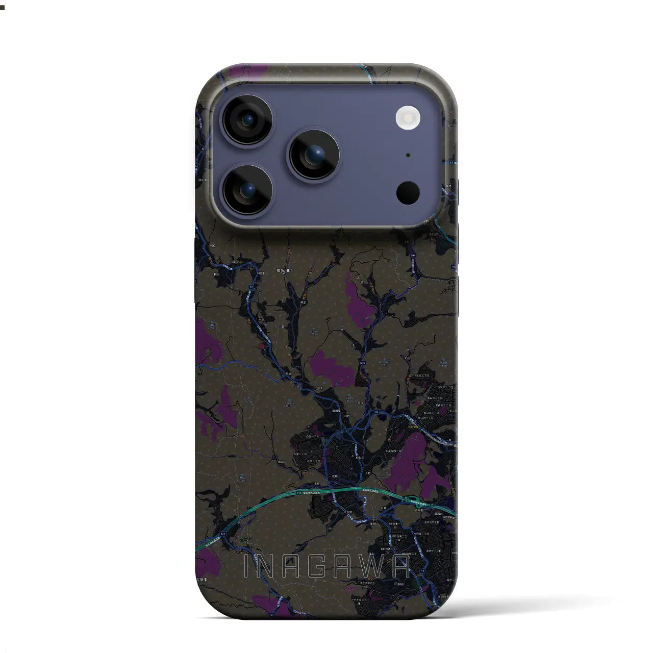 【猪名川(兵庫県)】地図柄iPhoneケース(バックカバータイプ)