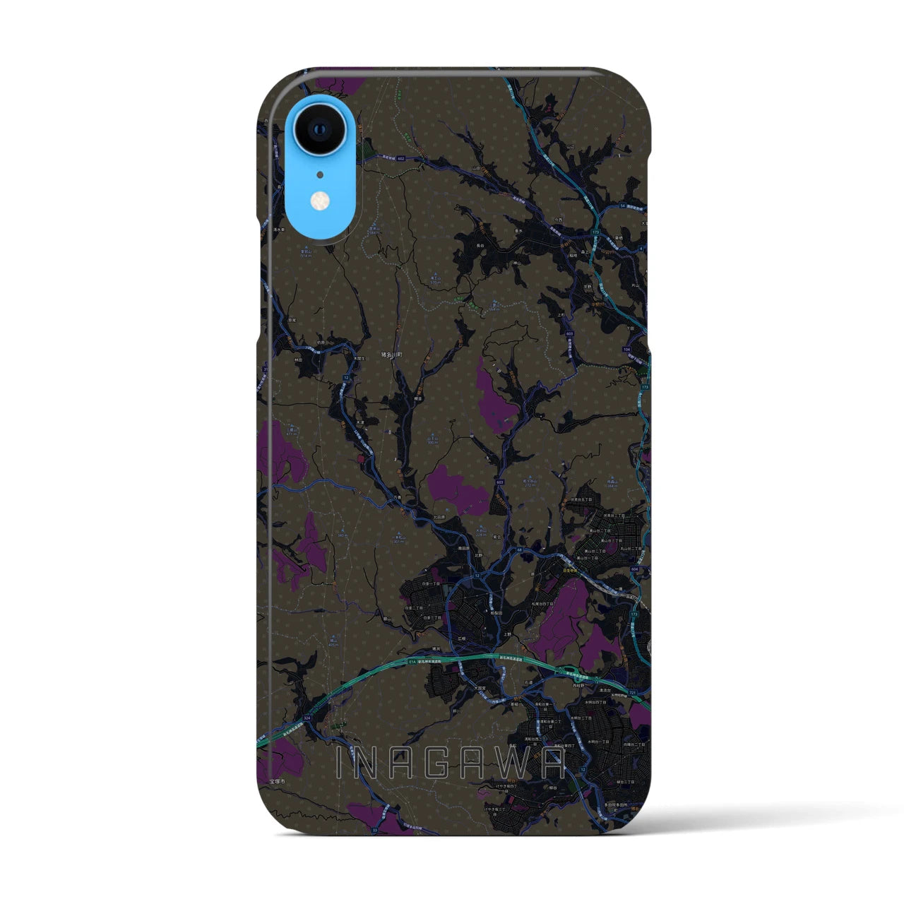 【猪名川(兵庫県)】地図柄iPhoneケース(バックカバータイプ)
