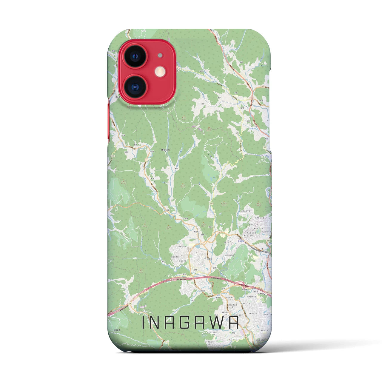 【猪名川(兵庫県)】地図柄iPhoneケース(バックカバータイプ)