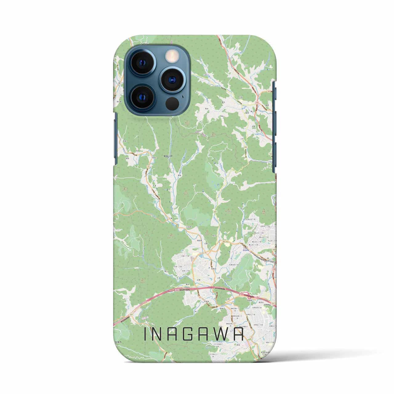 【猪名川(兵庫県)】地図柄iPhoneケース(バックカバータイプ)