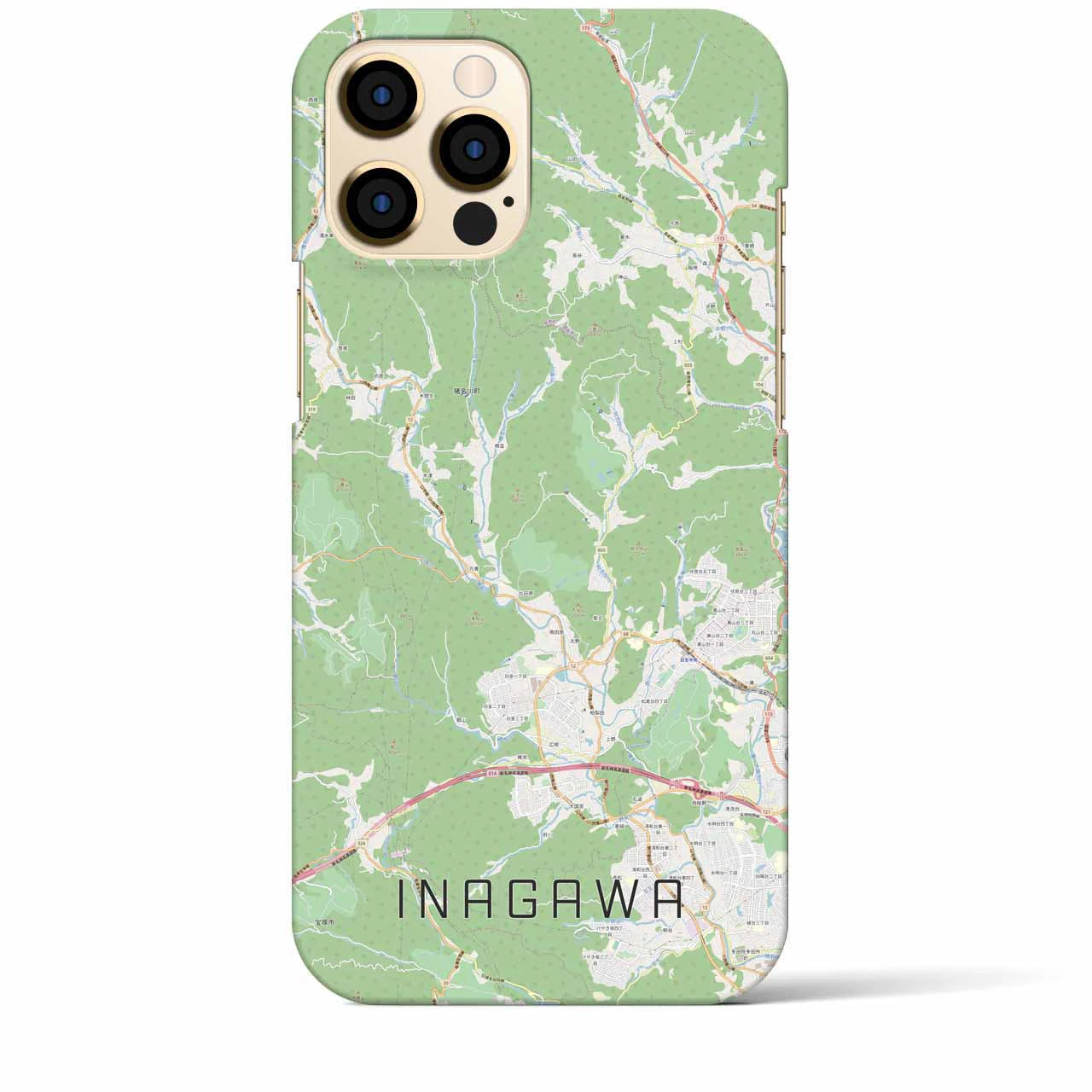 【猪名川(兵庫県)】地図柄iPhoneケース(バックカバータイプ)