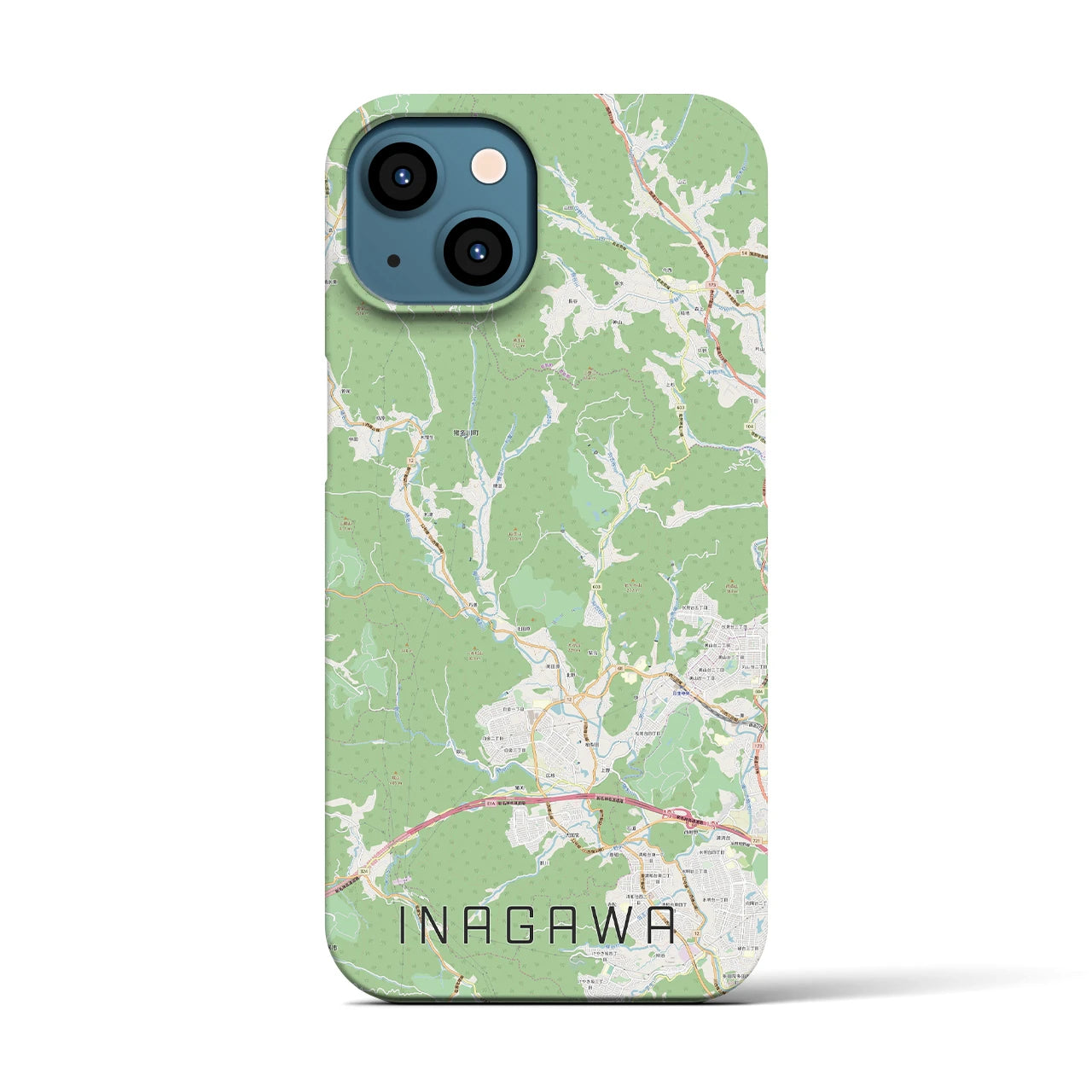 【猪名川(兵庫県)】地図柄iPhoneケース(バックカバータイプ)