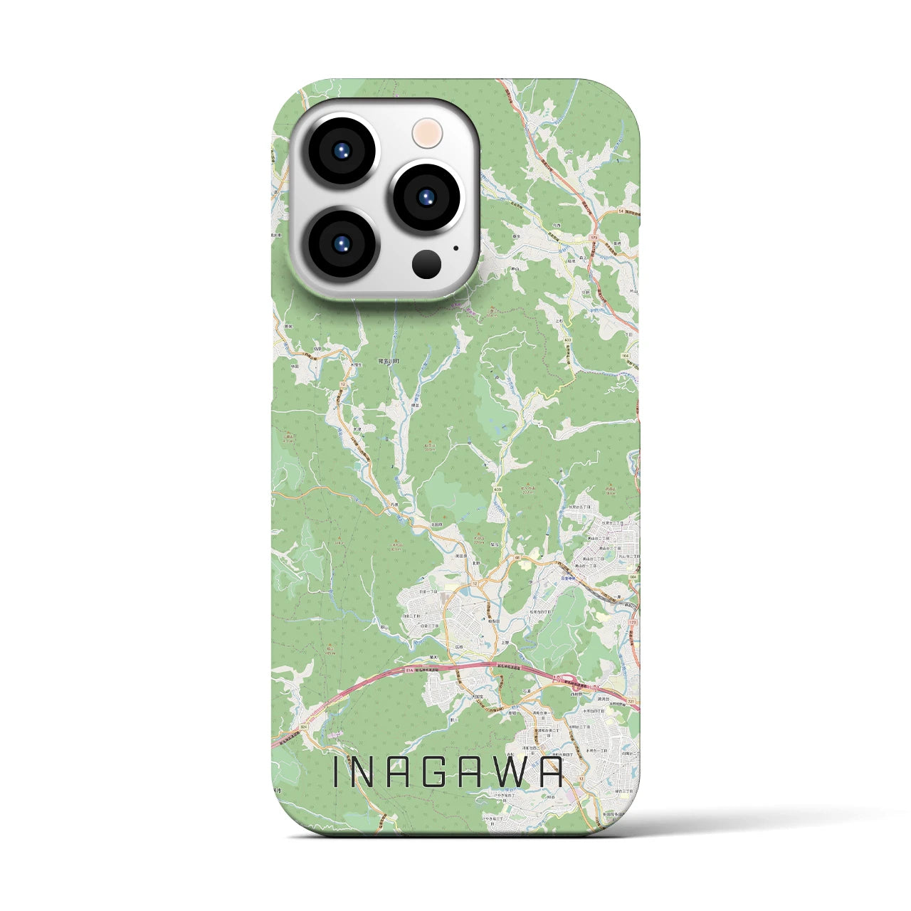 【猪名川(兵庫県)】地図柄iPhoneケース(バックカバータイプ)