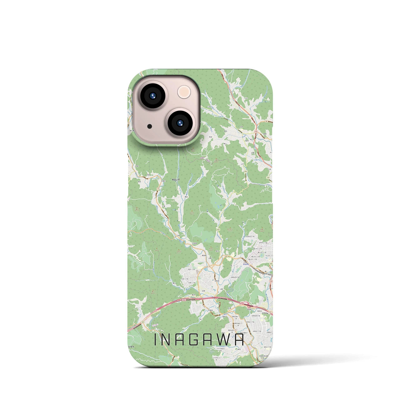 【猪名川(兵庫県)】地図柄iPhoneケース(バックカバータイプ)