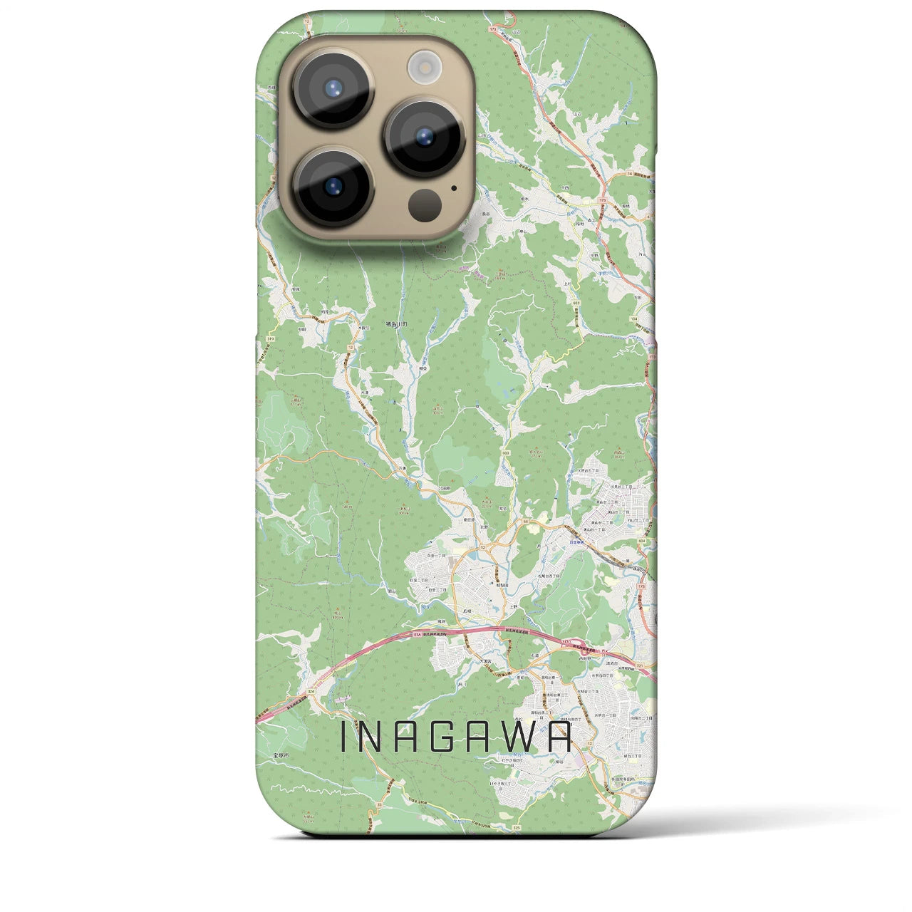 【猪名川(兵庫県)】地図柄iPhoneケース(バックカバータイプ)