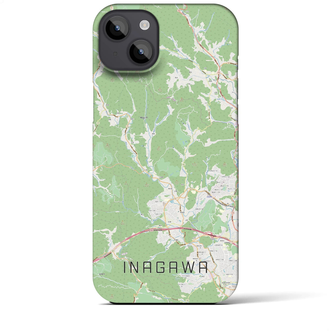 【猪名川(兵庫県)】地図柄iPhoneケース(バックカバータイプ)