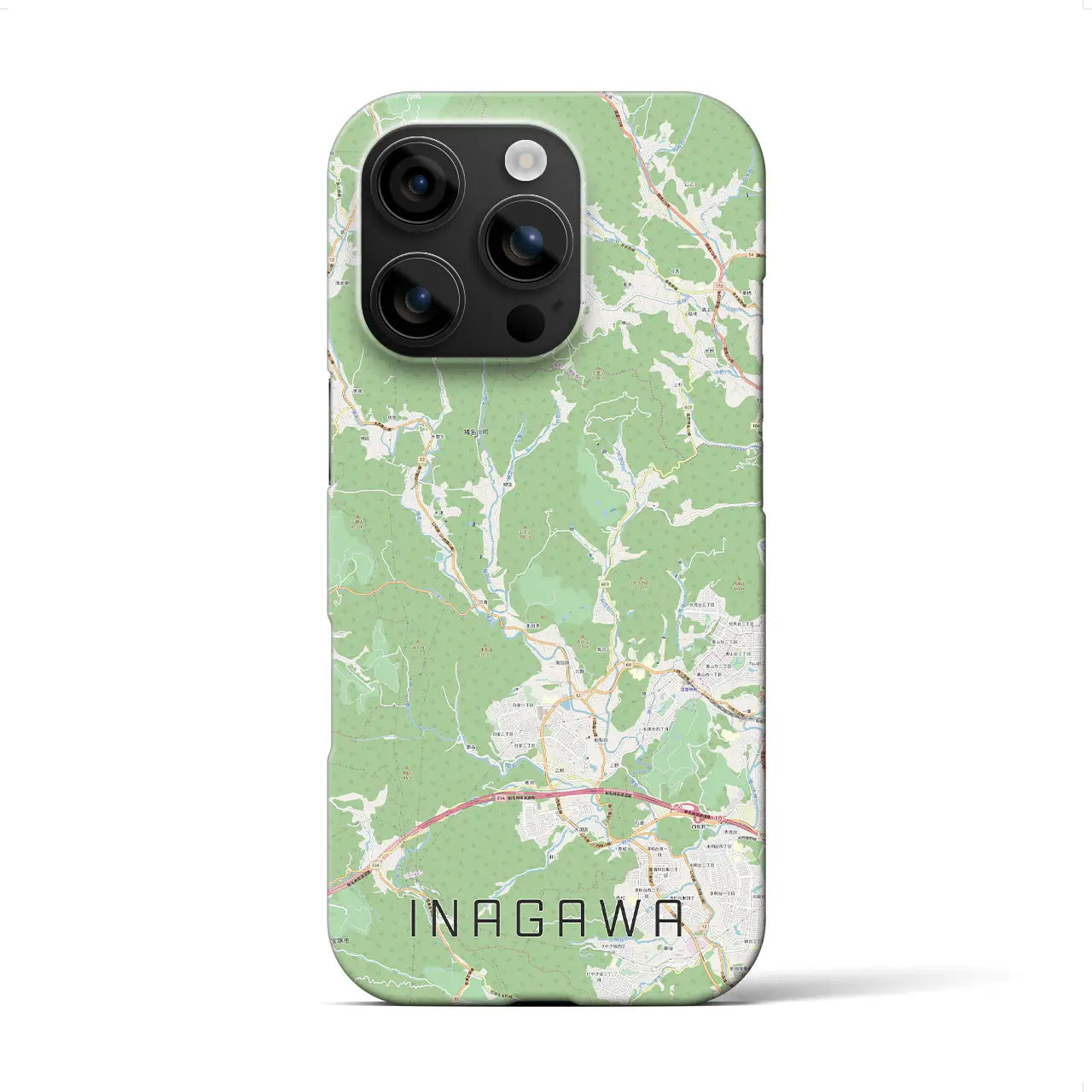 【猪名川(兵庫県)】地図柄iPhoneケース(バックカバータイプ)