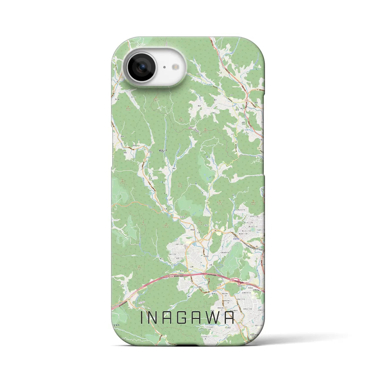 【猪名川(兵庫県)】地図柄iPhoneケース(バックカバータイプ)