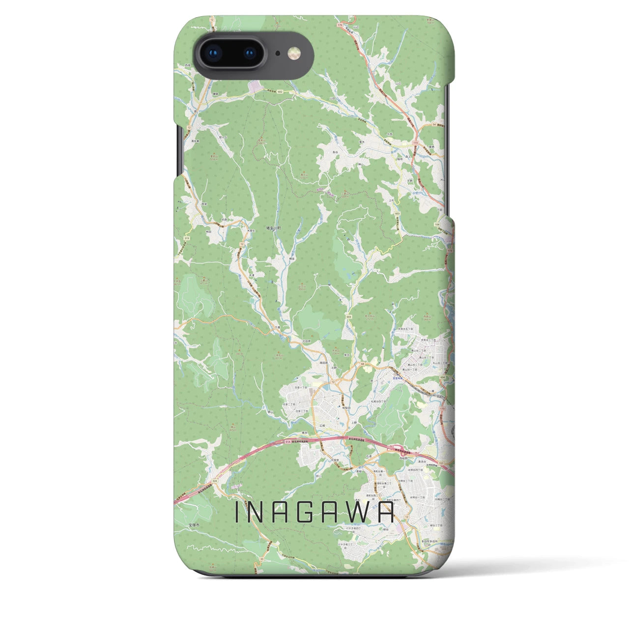 【猪名川(兵庫県)】地図柄iPhoneケース(バックカバータイプ)
