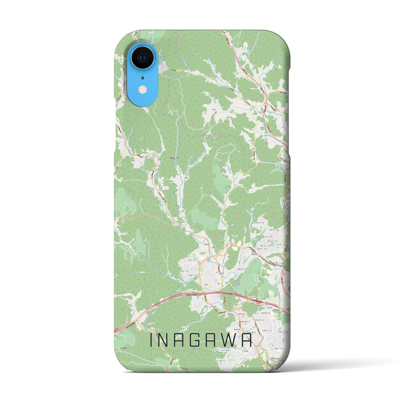 【猪名川(兵庫県)】地図柄iPhoneケース(バックカバータイプ)